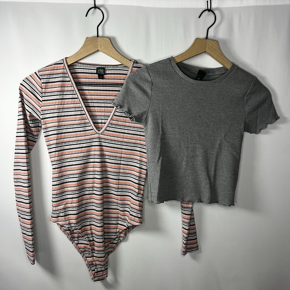 Lot Wild Fable Bundle Women Size XS V-Neck Long Sleeve Bodysuit Short Sleeve Top